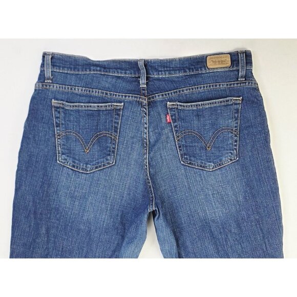 Levi's Size 14 Short Womens 30 Inch Inseam 550 Relaxed Bootcut Blue Denim Jeans - Picture 11 of 12